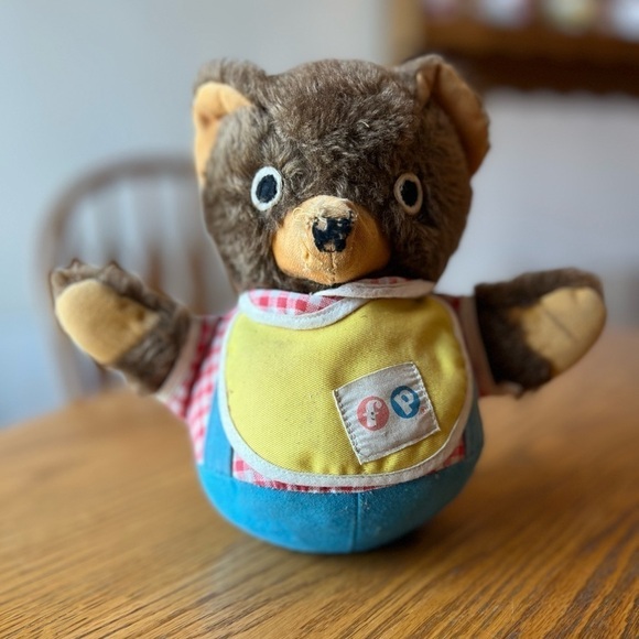 VINTAGE 1973 Fisher Price Roly Poly Baby Cub Toy - Picture 1 of 7